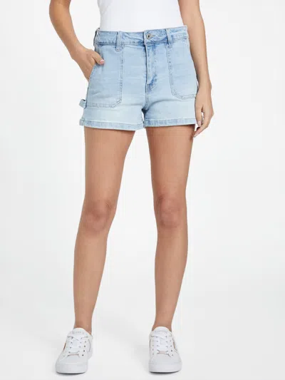Guess Factory Mischa Denim Carpenter Shorts In Blue