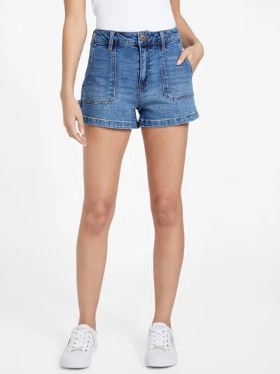 Guess Factory Mischa Denim Carpenter Shorts In Blue