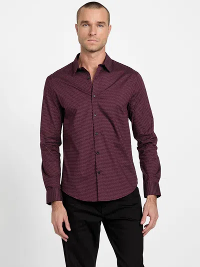 Guess Factory Montey Woven Geometric Shirt In Purple