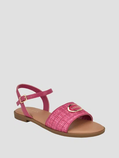 Guess Factory Moores Raffia Sandals In Pink