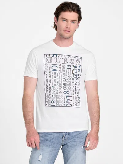 Guess Factory Mosac Logo Tee In White