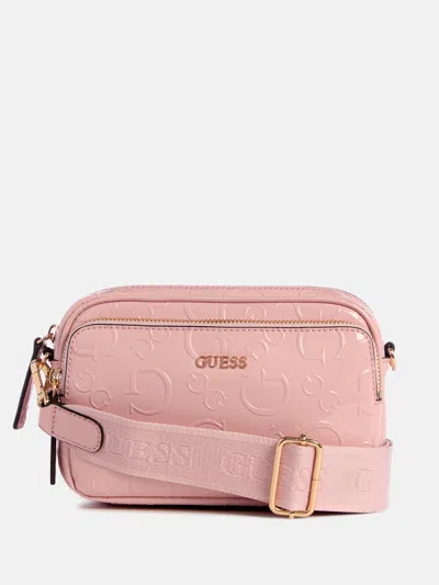 Guess Factory Muir Embossed Logo Mini Bag In Gold