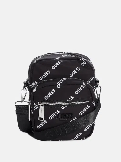 Guess Factory Multi-zip Crossbody Bag In Black