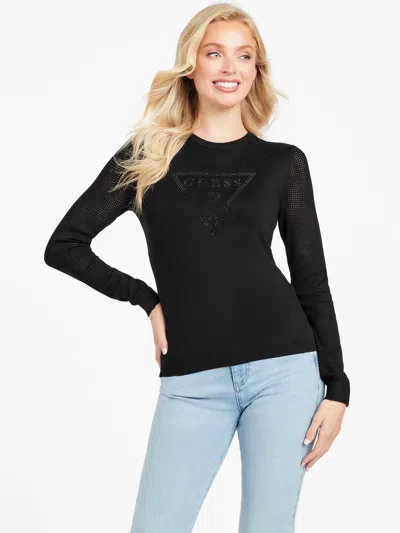 Guess Factory Myla Logo Sweater In Black