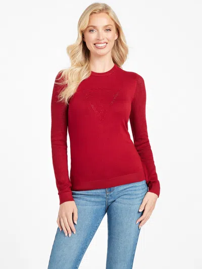 Guess Factory Myla Logo Sweater In Blue