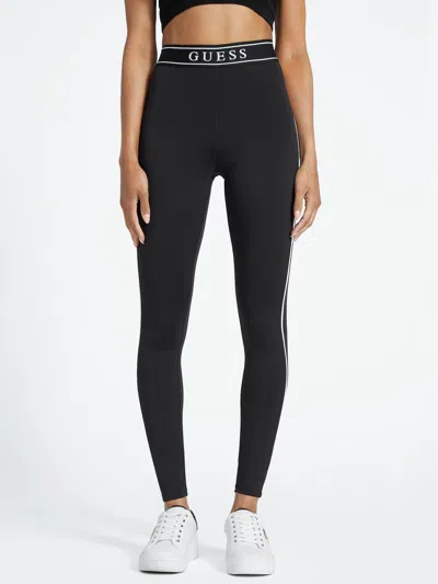 Guess Factory Naavy Piped Logo Leggings In Black