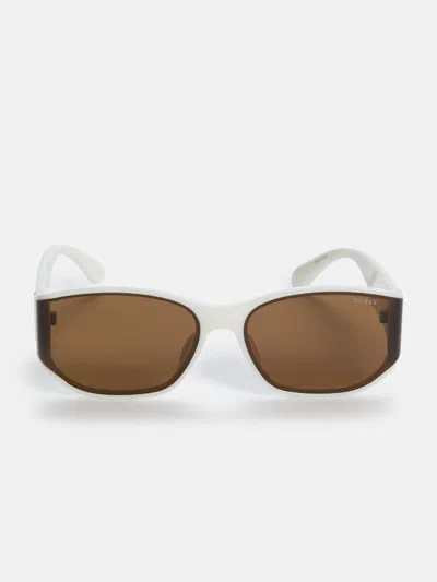 Guess Factory Narrow Square Wrap Sunglasses In Brown