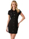 Guess Factory Natalia Snap-front Dress In Black