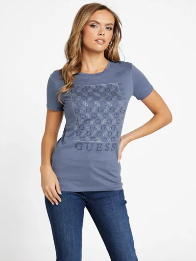 Guess Factory Naty Crewneck Rhinestone Tee In Multi