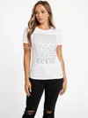 Guess Factory Naty Crewneck Rhinestone Tee In White