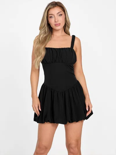 Guess Factory Neidina Bubble Mini Dress In Black
