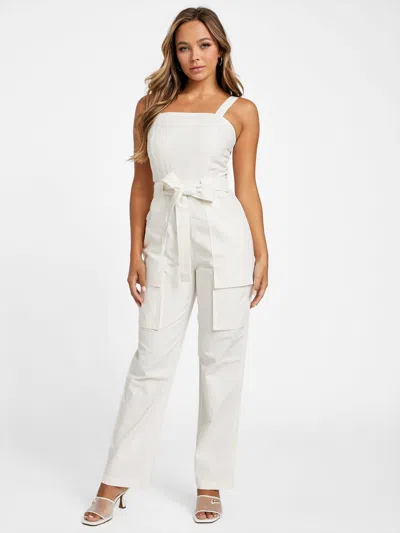 Guess Factory Neriah Cargo Jumpsuit In White