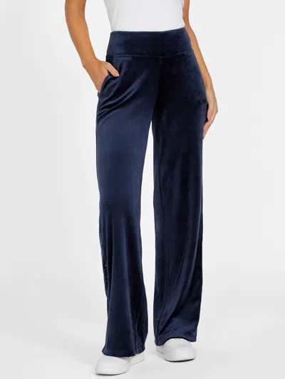 Guess Factory Ness Velour Pants In Blue