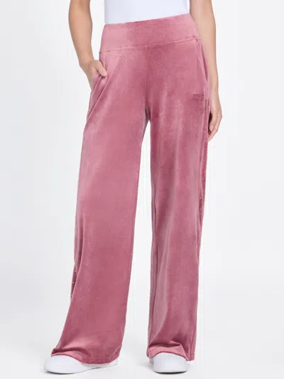 Guess Factory Ness Velour Pants In Pink