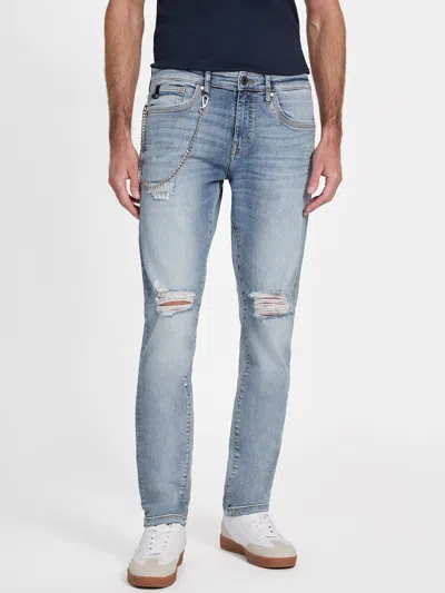 Guess Factory Newton Chain Skinny Jeans In Blue