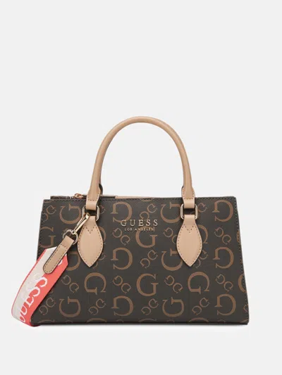 Guess Factory Nichole Satchel In Brown