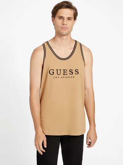 Guess Factory Nichols Embroidered Logo Tank In Beige