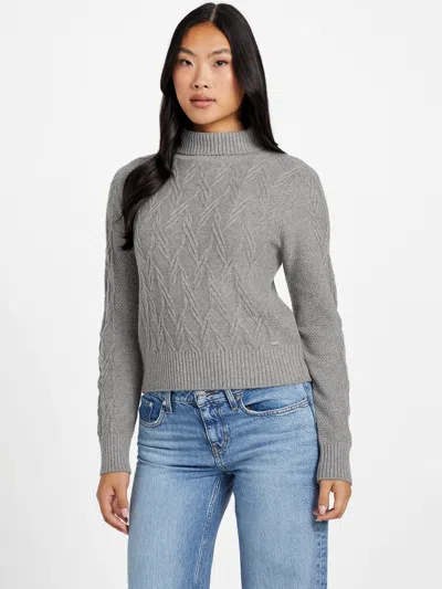 Guess Factory Niman Cable-knit Sweater In Gray