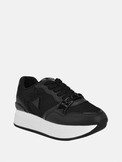 Guess Factory Novels Studded Platform Jogger Sneakers In Black