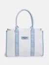 Guess Factory Nylon Tote In Blue