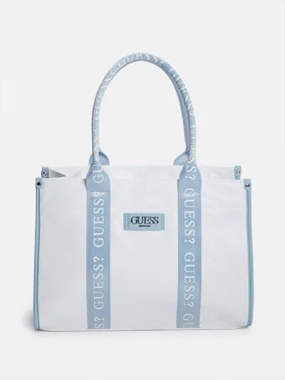 Guess Factory Nylon Tote In Blue