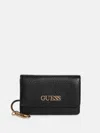Guess Factory Nyra Keychain Card Case In Black