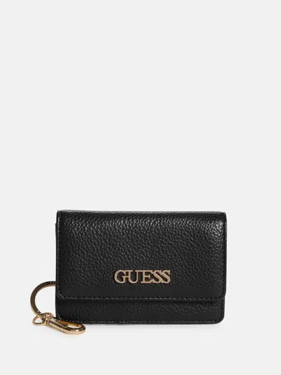 Guess Factory Nyra Keychain Card Case In Black