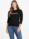 Guess Factory Odetta Logo Sweater In Black