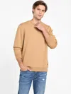 Guess Factory Omar Jacquard Crewneck Pullover In Beige