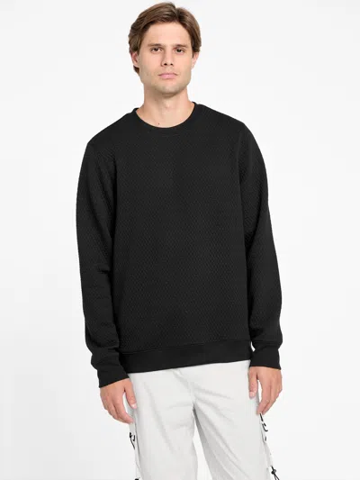 Guess Factory Omar Jacquard Crewneck Pullover In Black