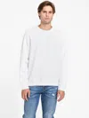 Guess Factory Omar Jacquard Crewneck Pullover In White