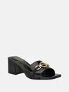 Guess Factory Oney Circle Logo Block Heels In Black
