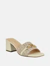 Guess Factory Oney Circle Logo Block Heels In Multi