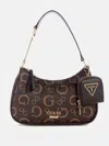 Guess Factory Oona Logo Shoulder Bag In Brown