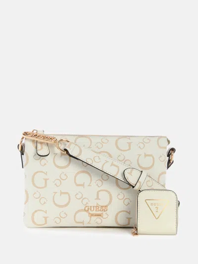 Guess Factory Oona Logo Top-zip Crossbody In Multi