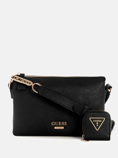 Guess Factory Oona Top-zip Crossbody In Black