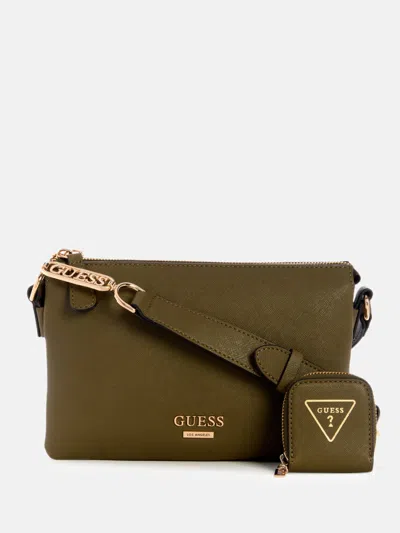 Guess Factory Oona Top-zip Crossbody In Green