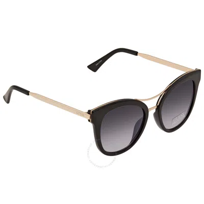Guess Factory Open Box -  Smoke Mirror Cat Eye Ladies Sunglasses Gf0304 01c 53 In Black