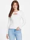Guess Factory Orion Crystal Cutout Top In White