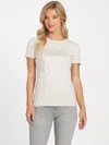 Guess Factory Orla Metallic Logo Tee In White