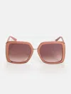Guess Factory Oversized Plastic Square Sunglasses In Sand