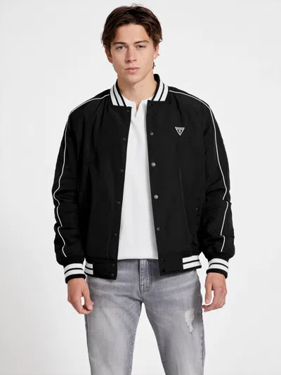 Guess Factory Ozzy Varsity Jacket In Black