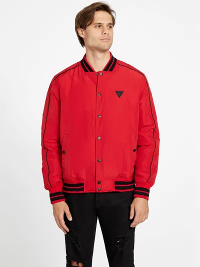 Guess Factory Ozzy Varsity Jacket In Red