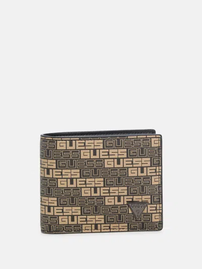 Guess Factory Paco Logo Bifold Wallet In Multi