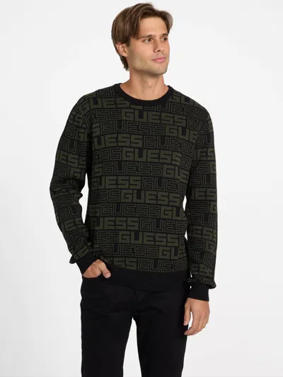 Guess Factory Paco Logo Sweater In Black