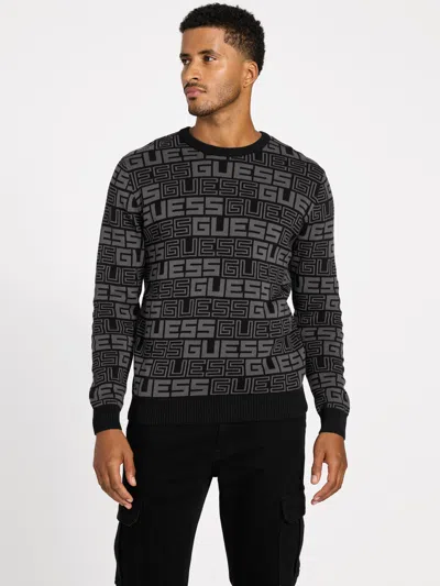 Guess Factory Paco Logo Sweater In Black