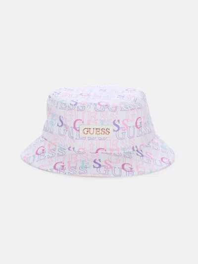 Guess Factory Pastel Logo Bucket Hat In Blue