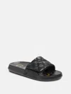 Guess Factory Pearlin Quilted Pool Slides In Black