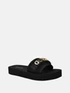 Guess Factory Peers Logo Slide Sandals In Black