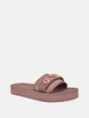 Guess Factory Peers Logo Slide Sandals In Red